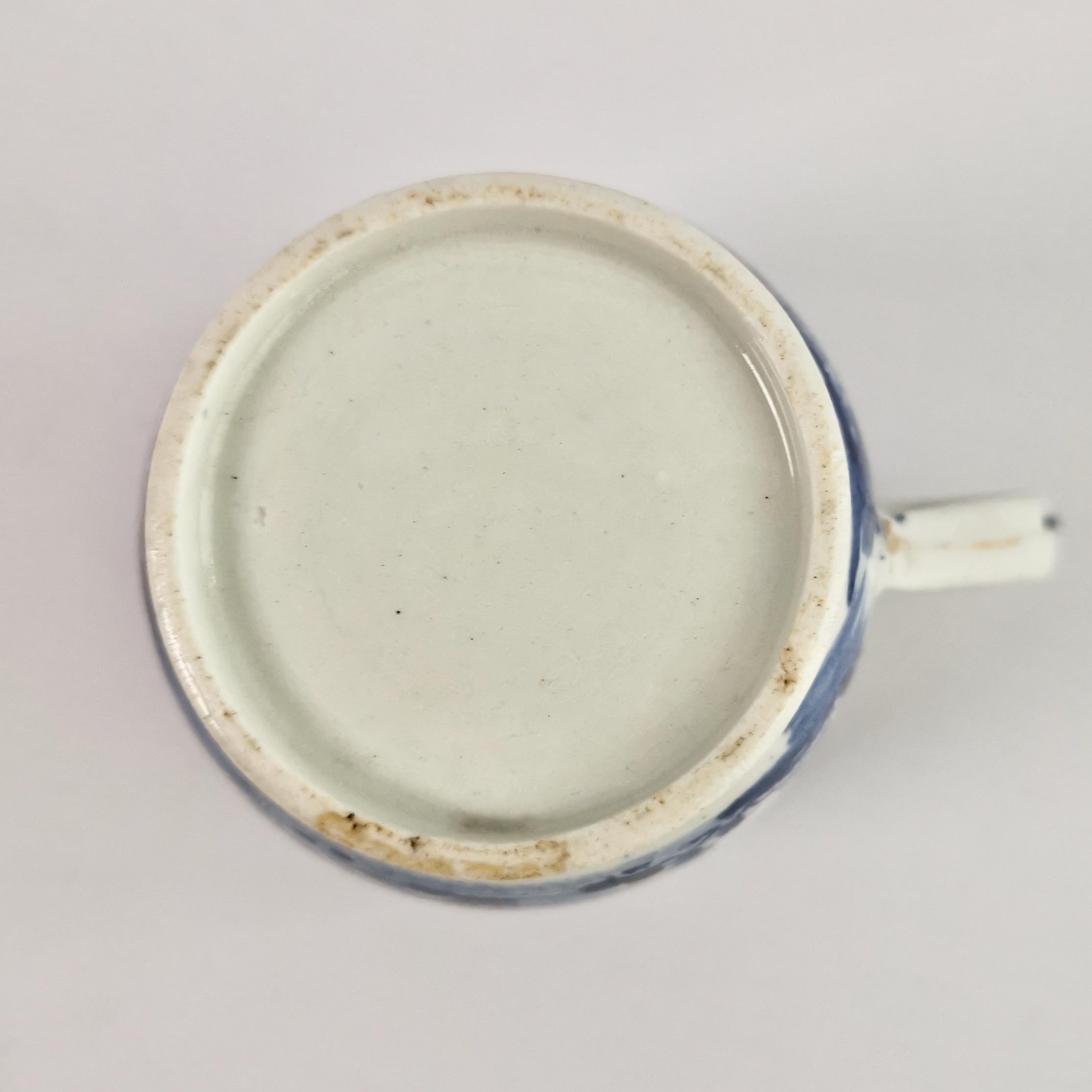 New Hall Orphaned Coffee Cup, Blue and White Malay House, Georgian ca 1795 5