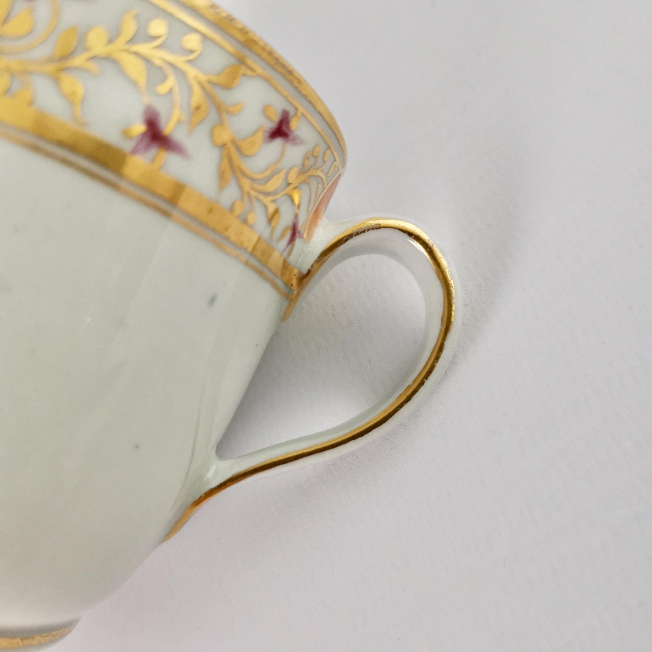 New Hall Orphaned Porcelain Coffee Cup, White with Gilt, Georgian, ca 1795 2