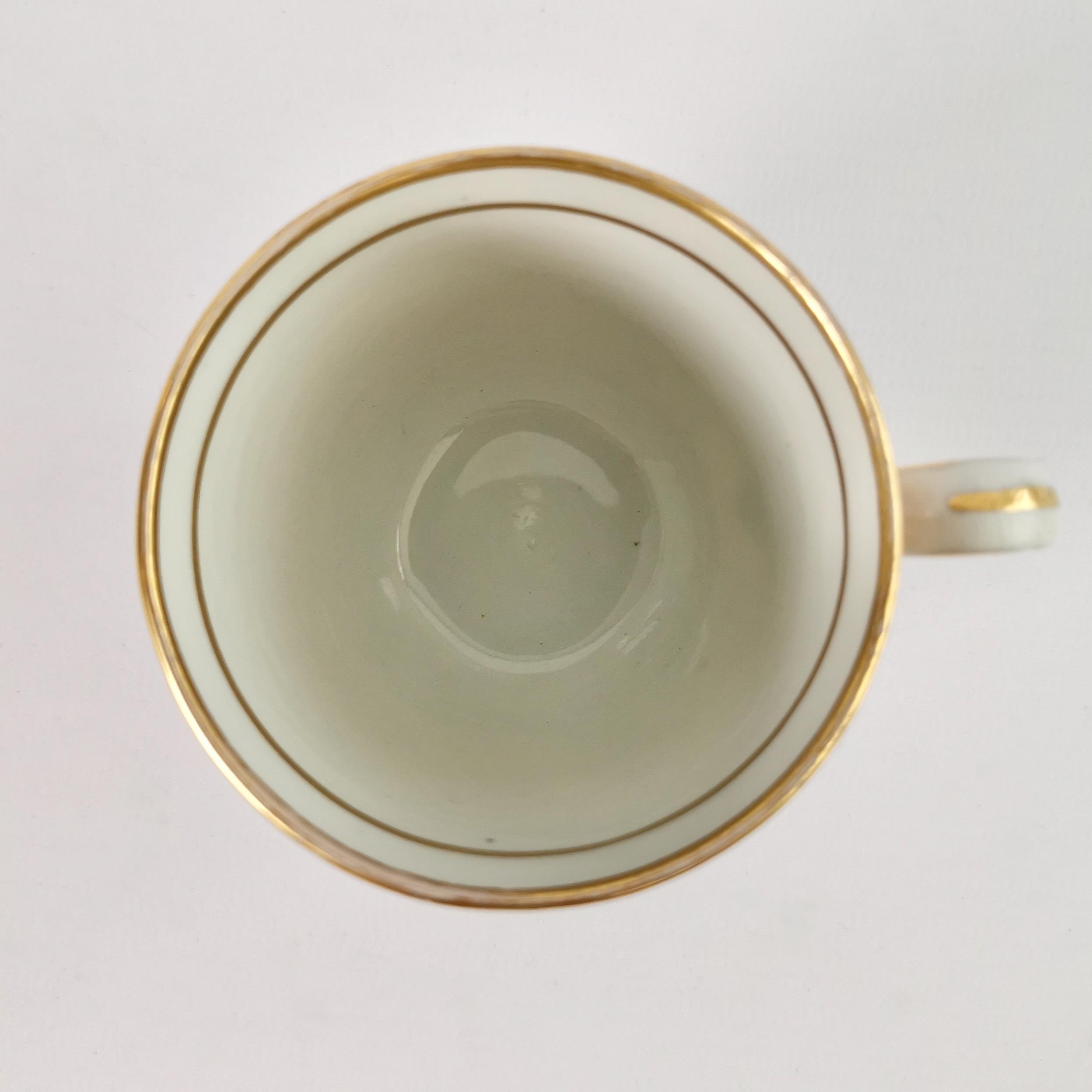 New Hall Orphaned Porcelain Coffee Cup, White with Gilt, Georgian, ca 1795 3