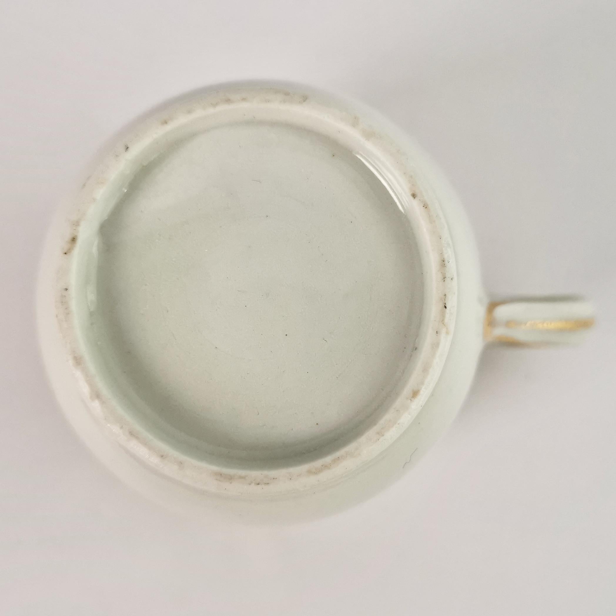 New Hall Orphaned Porcelain Coffee Cup, White with Gilt, Georgian, ca 1795 4