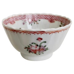 New Hall Orphaned Porcelain Tea Bowl, Famille Rose Pattern, Georgian, circa 1795