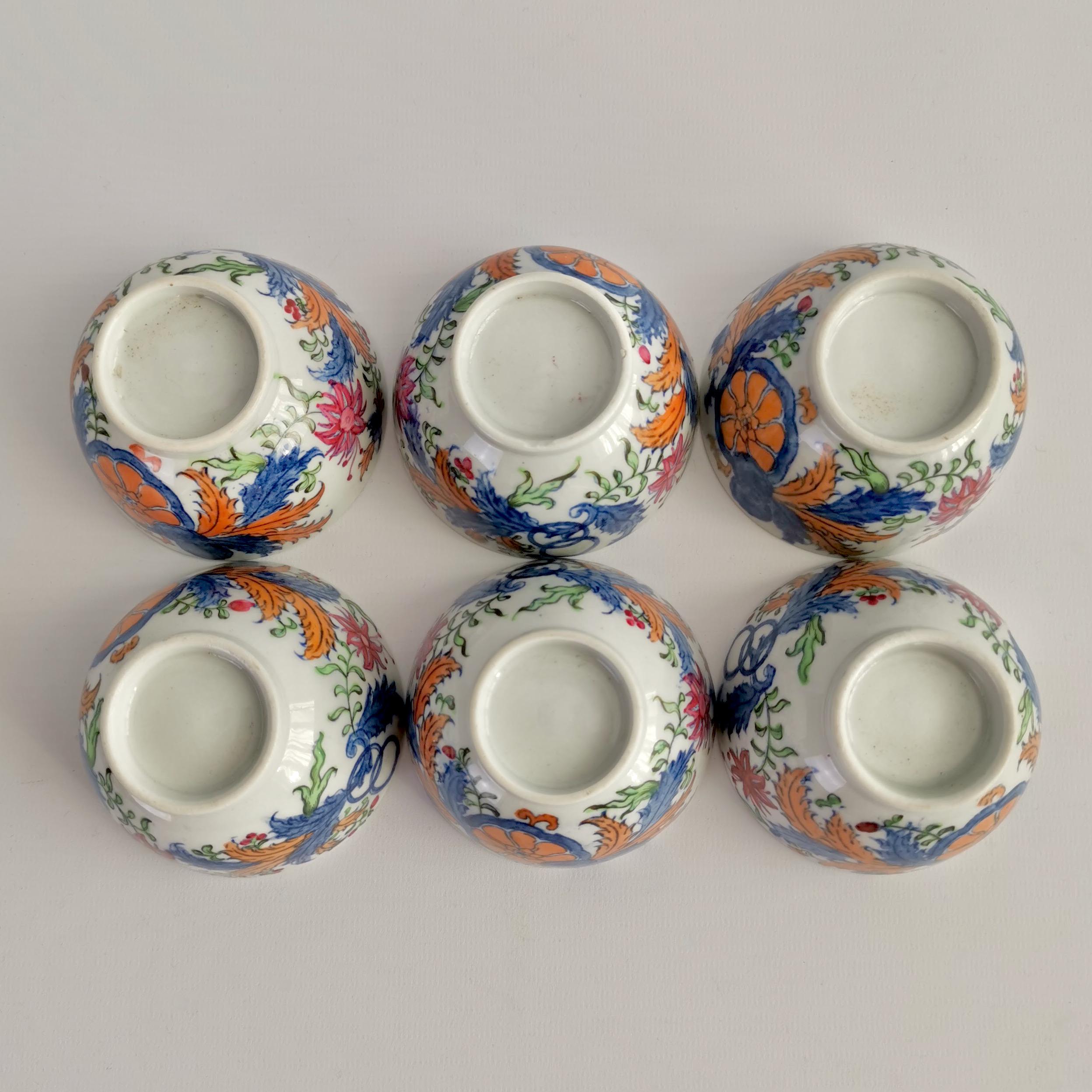 New Hall Porcelain Tea Service, Chinoiserie Flower Sprays, Georgian, circa 1795 For Sale 7
