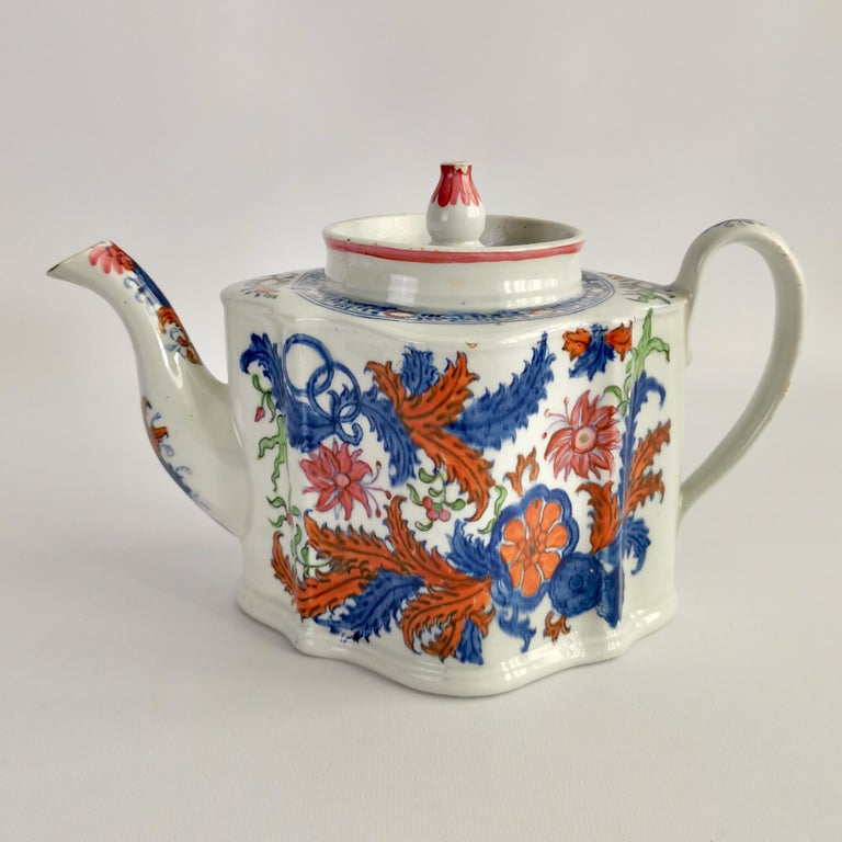 George III New Hall Porcelain Tea Service, Chinoiserie Flower Sprays, Georgian, circa 1795 For Sale