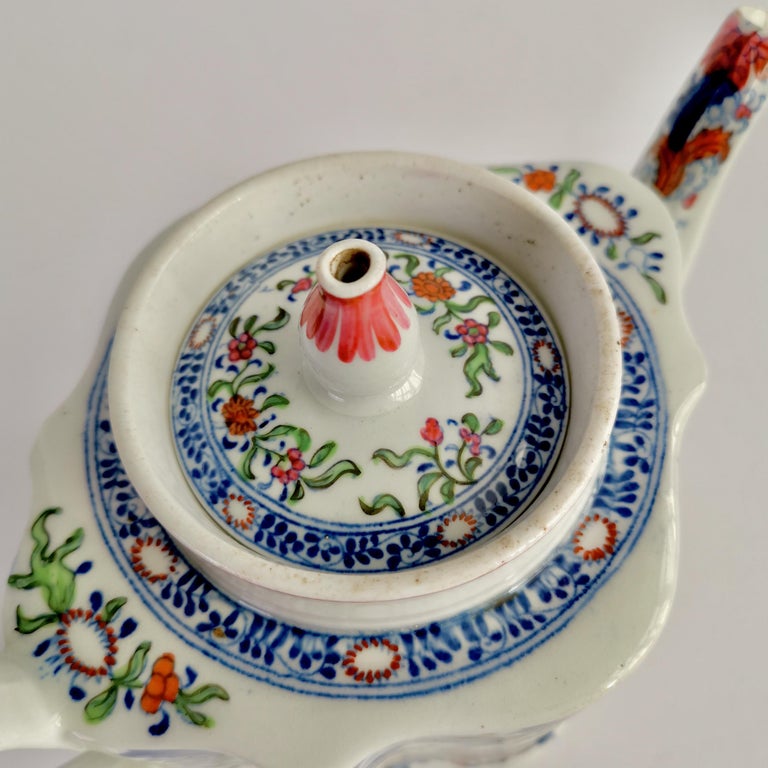 Late 18th Century New Hall Porcelain Tea Service, Chinoiserie Flower Sprays, Georgian, circa 1795 For Sale