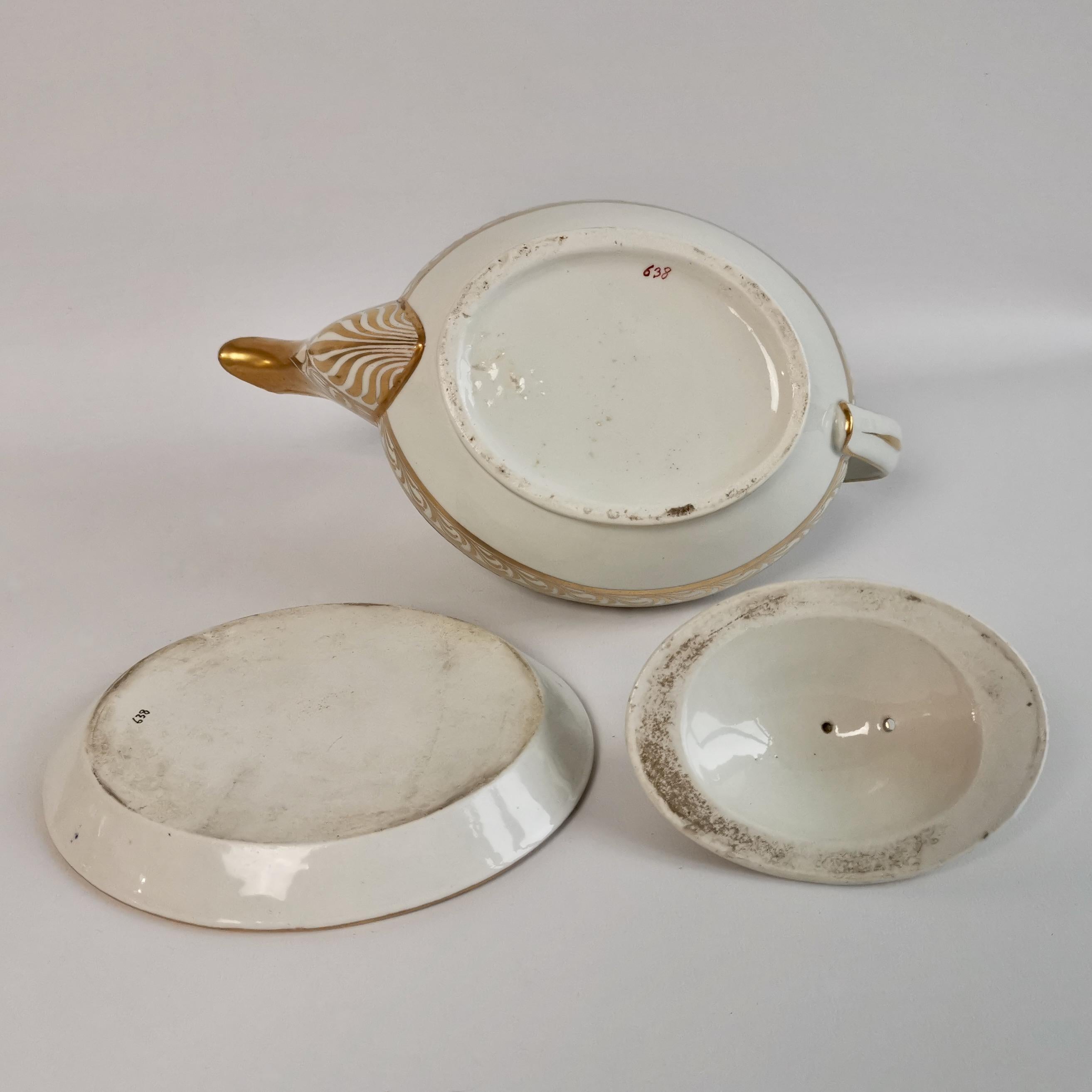 New Hall Porcelain Tea Service, Cobalt Blue and Gilt, Regency ca 1810 7
