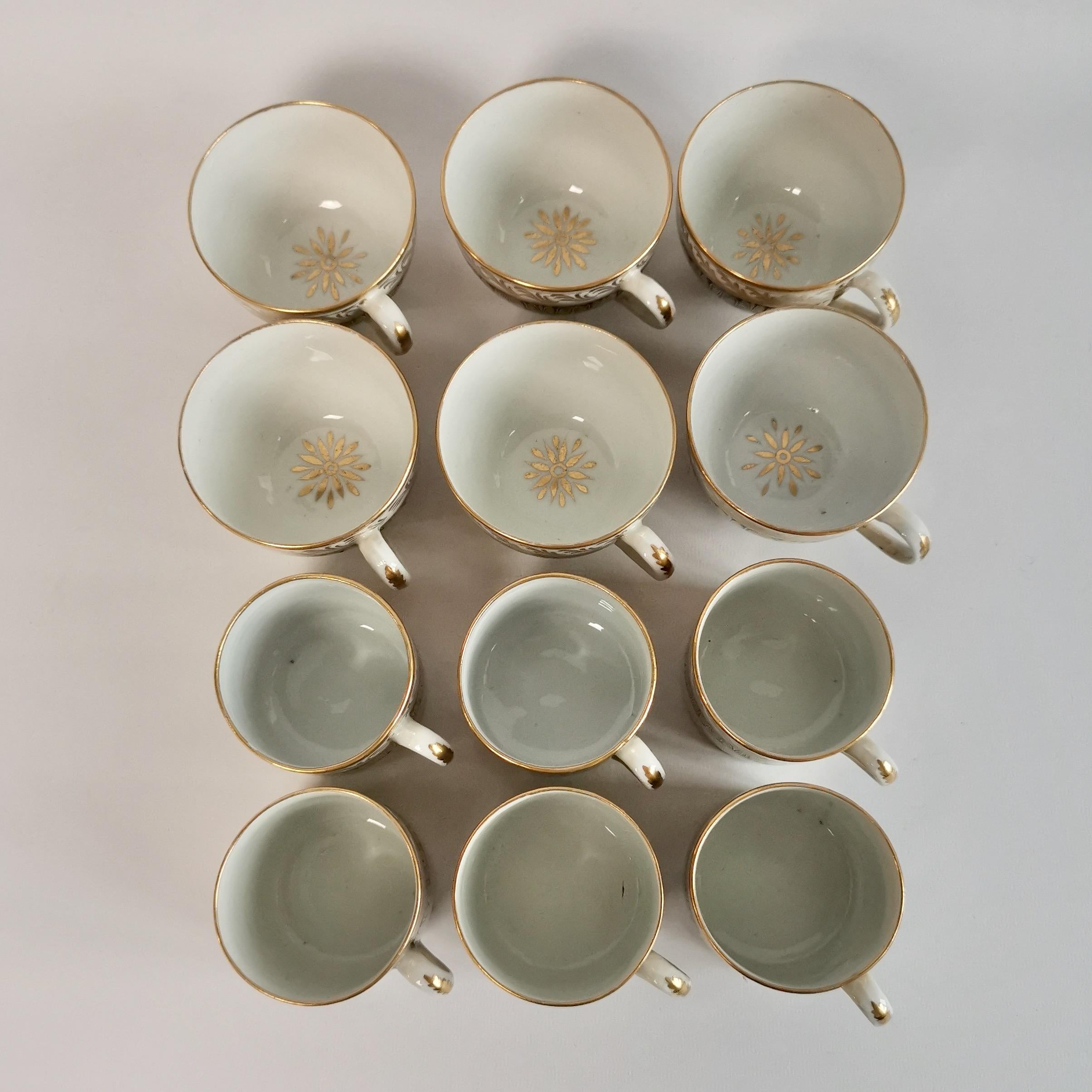 New Hall Porcelain Tea Service, Cobalt Blue and Gilt, Regency ca 1810 12