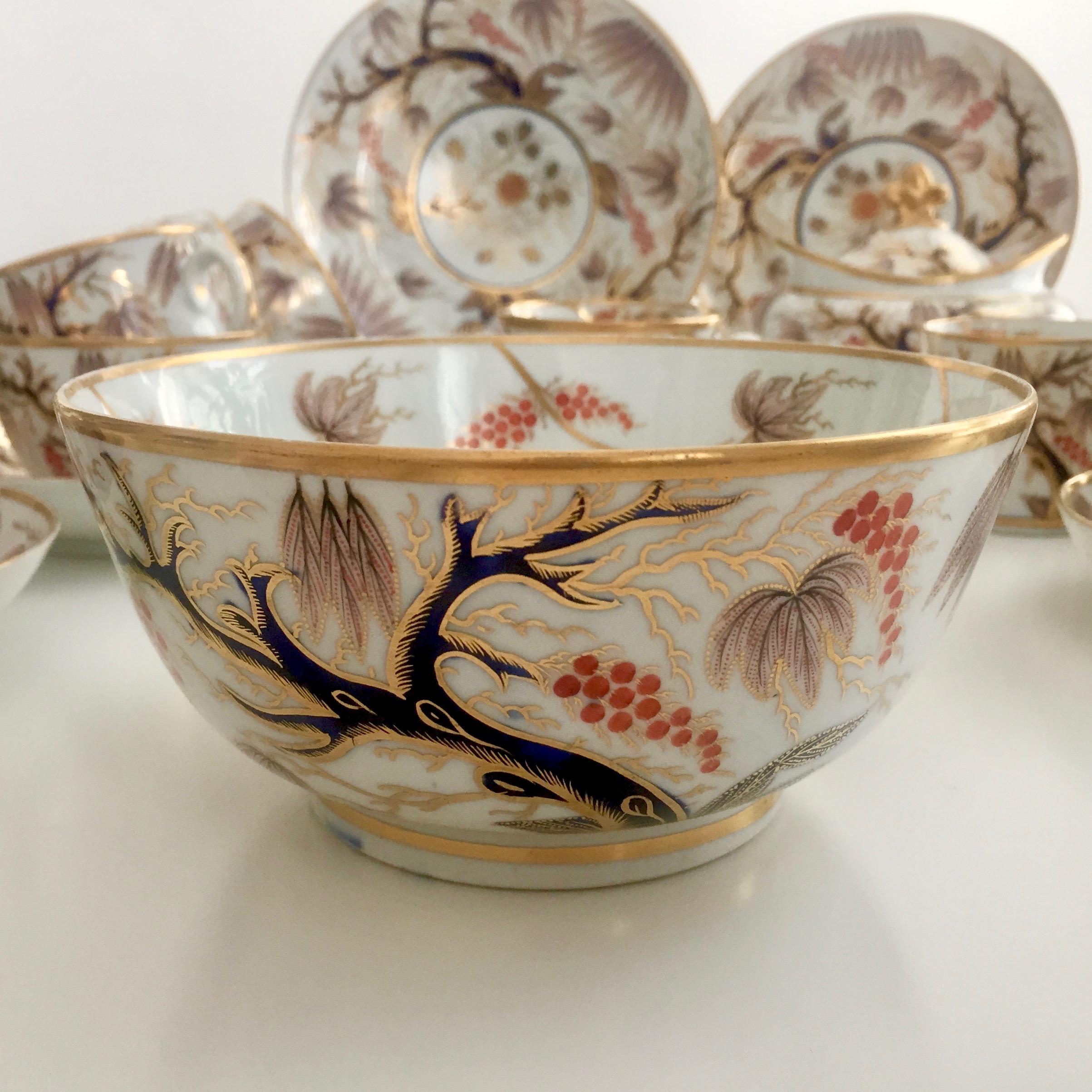 New Hall Porcelain Tea Service, Grey Imari Vine Patt. 446, Georgian, circa 1810 3