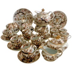 New Hall Porcelain Tea Service, Grey Imari Vine Patt. 446, Georgian, circa 1810