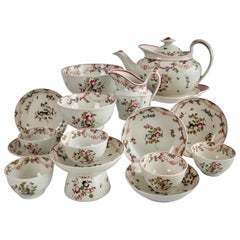 New Hall Porcelain Tea Service Knitting Wool Pattern Georgian Regency circa 1800
