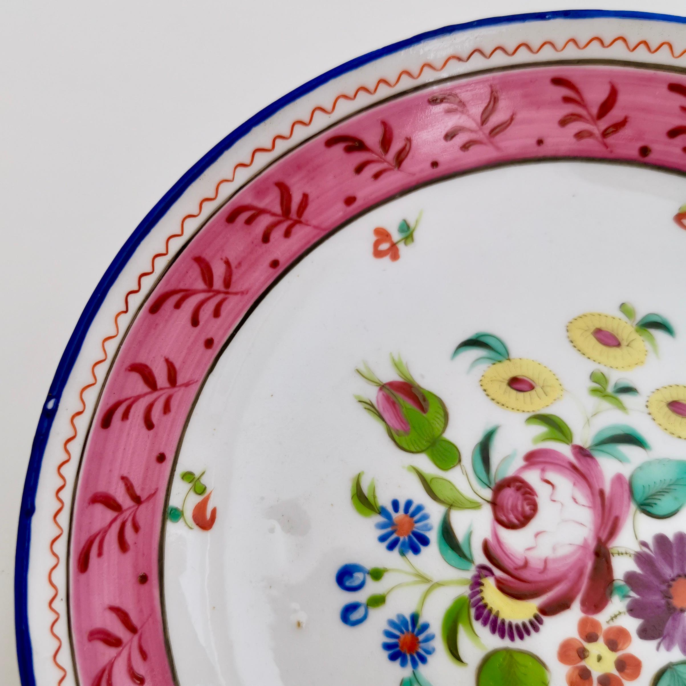 New Hall Porcelain Teacup, Hybrid Paste, Flowers Patt, 1180, circa 1815 4