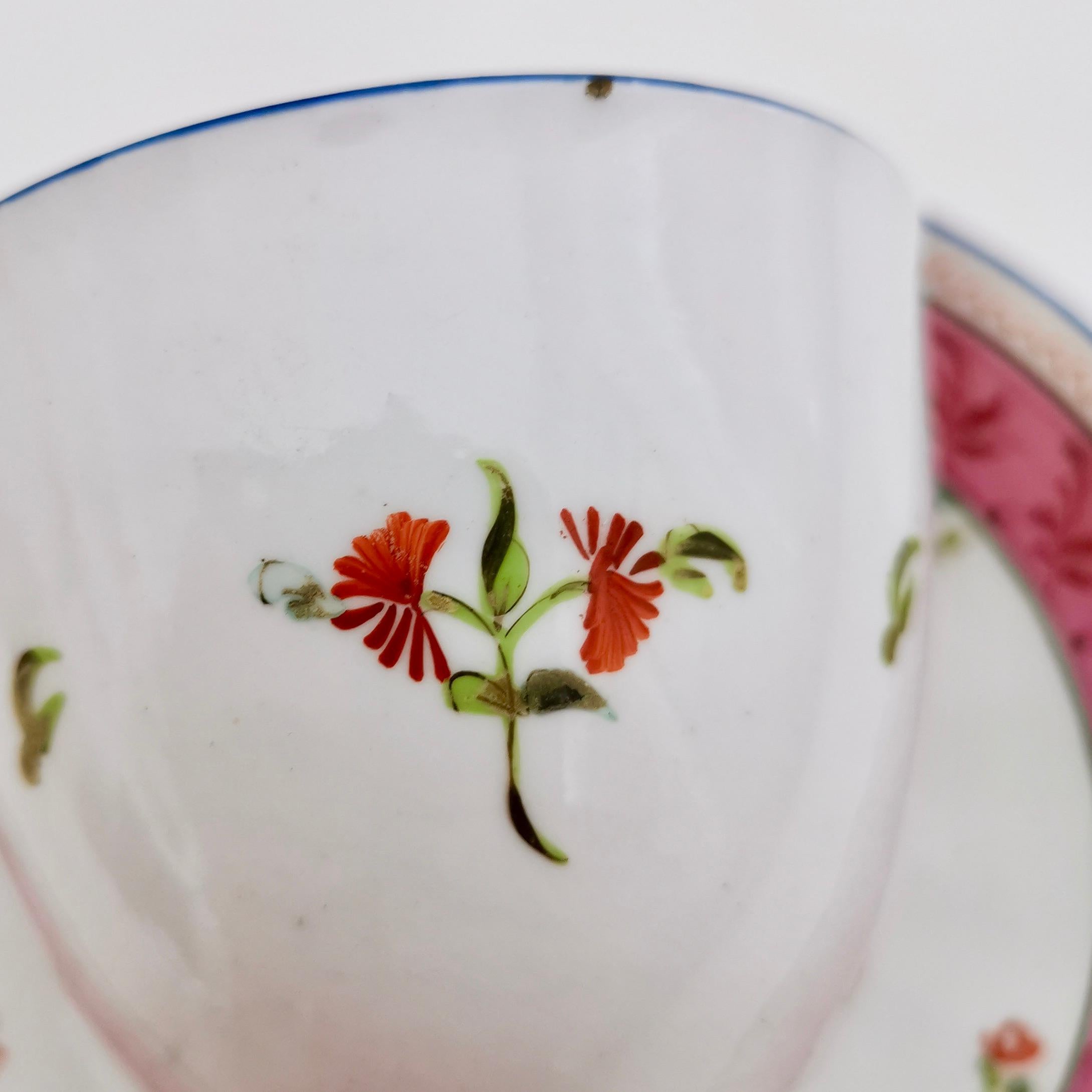 New Hall Porcelain Teacup, Hybrid Paste, Flowers Patt, 1180, circa 1815 6