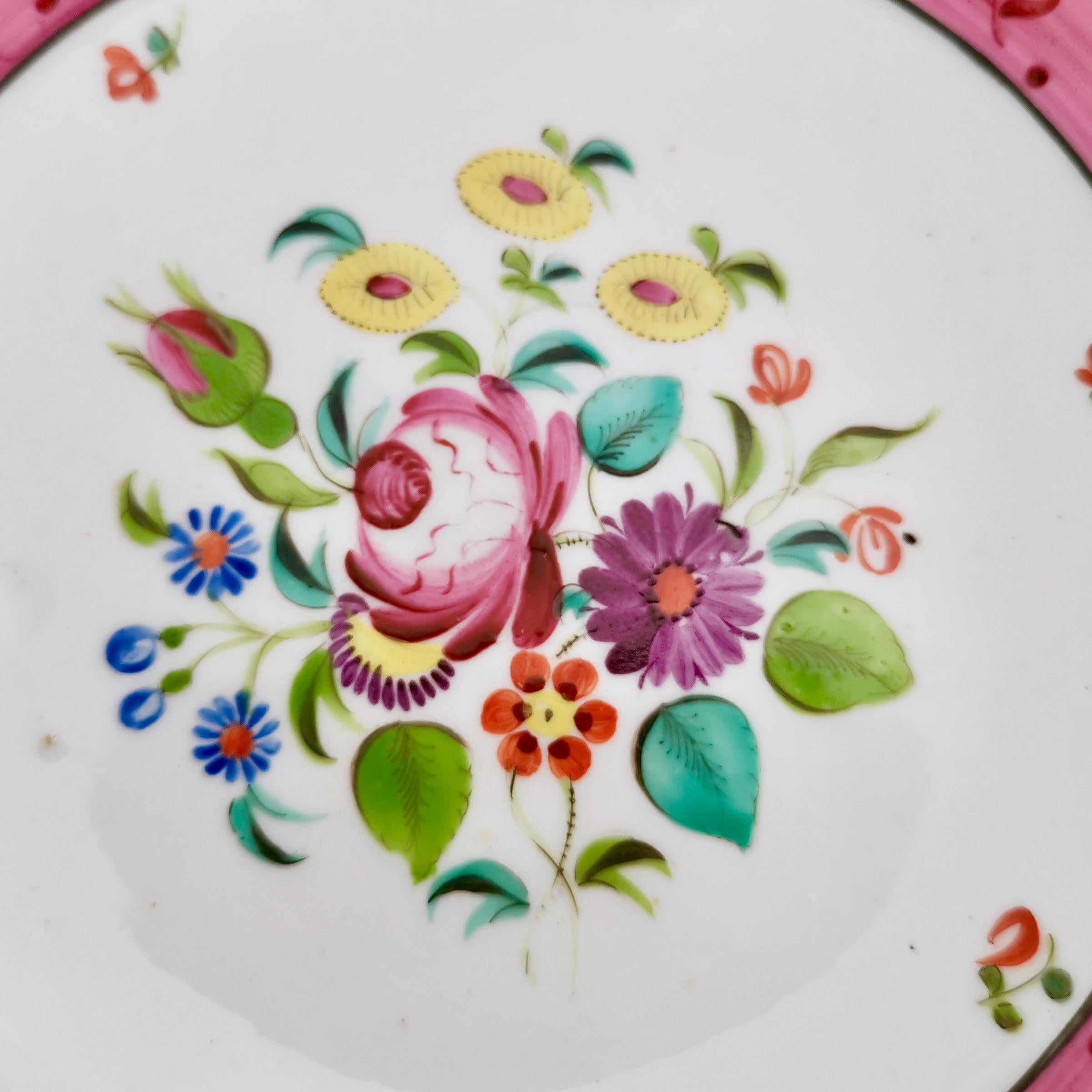 New Hall Porcelain Teacup, Hybrid Paste, Flowers Patt, 1180, circa 1815 2