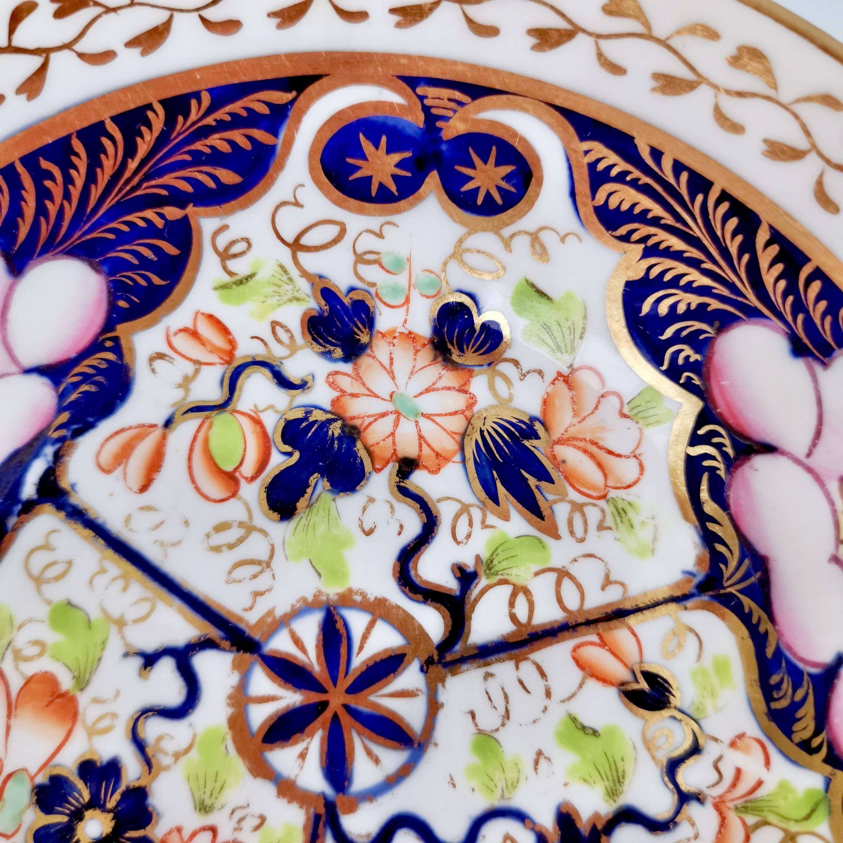 New Hall Porcelain Teacup, Imari Pattern with Pink, Regency, ca 1816 5