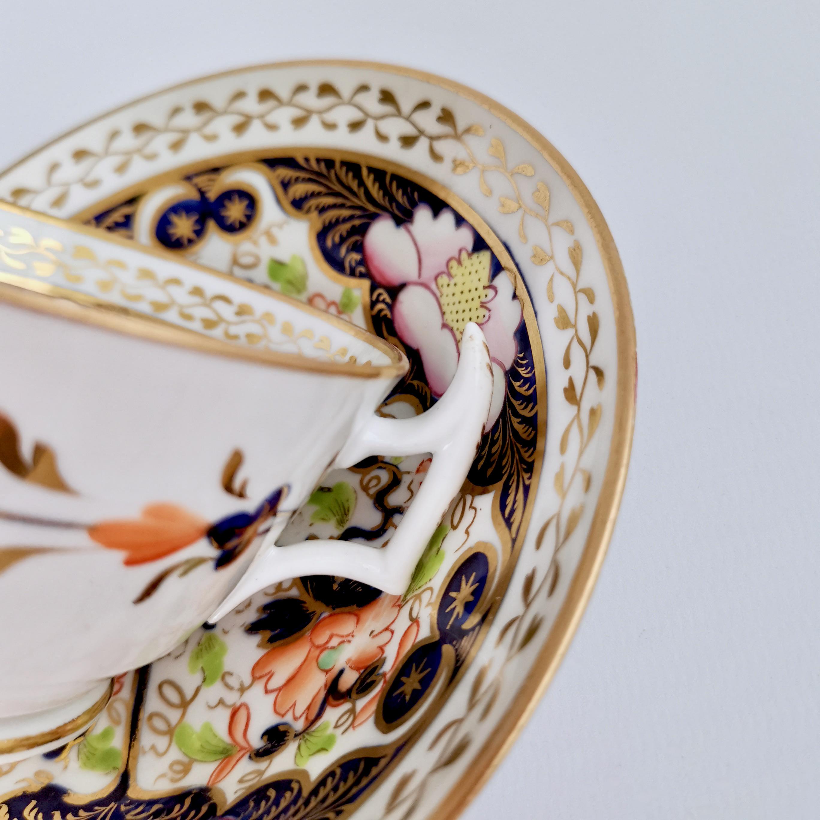 New Hall Porcelain Teacup, Imari Pattern with Pink, Regency, ca 1816 6