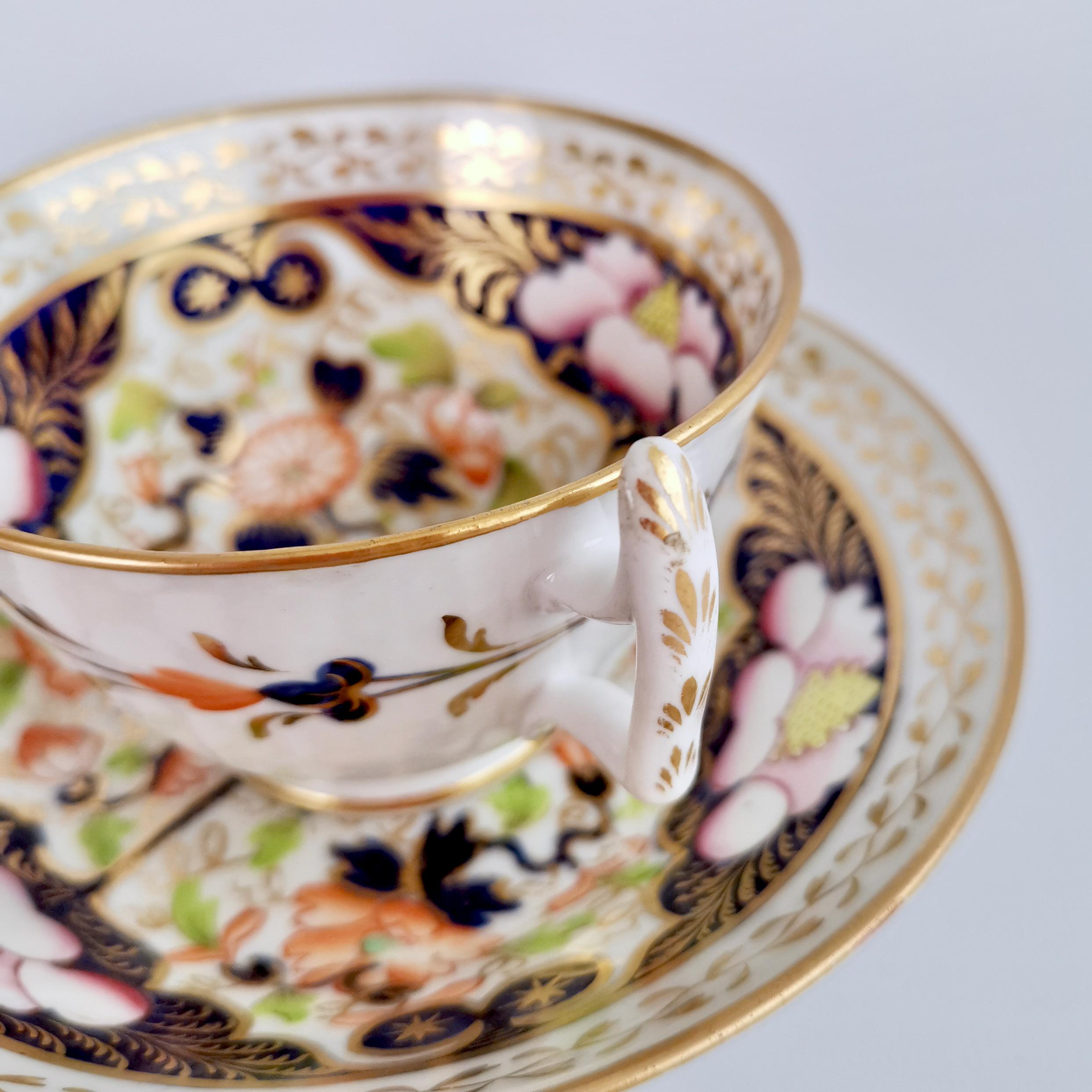 New Hall Porcelain Teacup, Imari Pattern with Pink, Regency, ca 1816 7