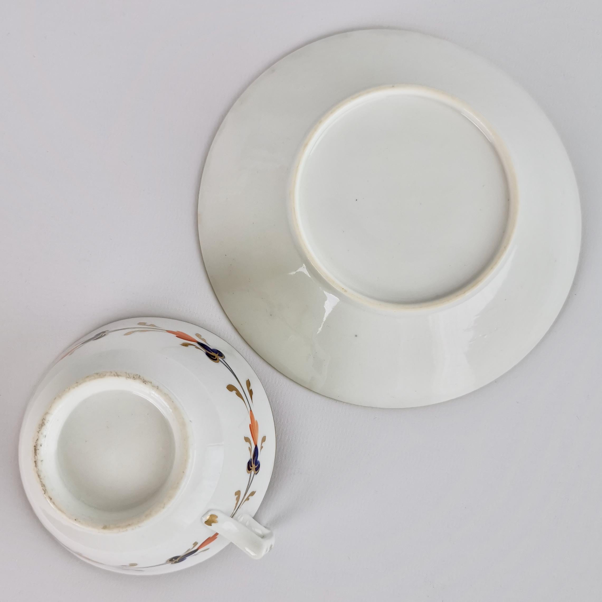 New Hall Porcelain Teacup, Imari Pattern with Pink, Regency, ca 1816 8