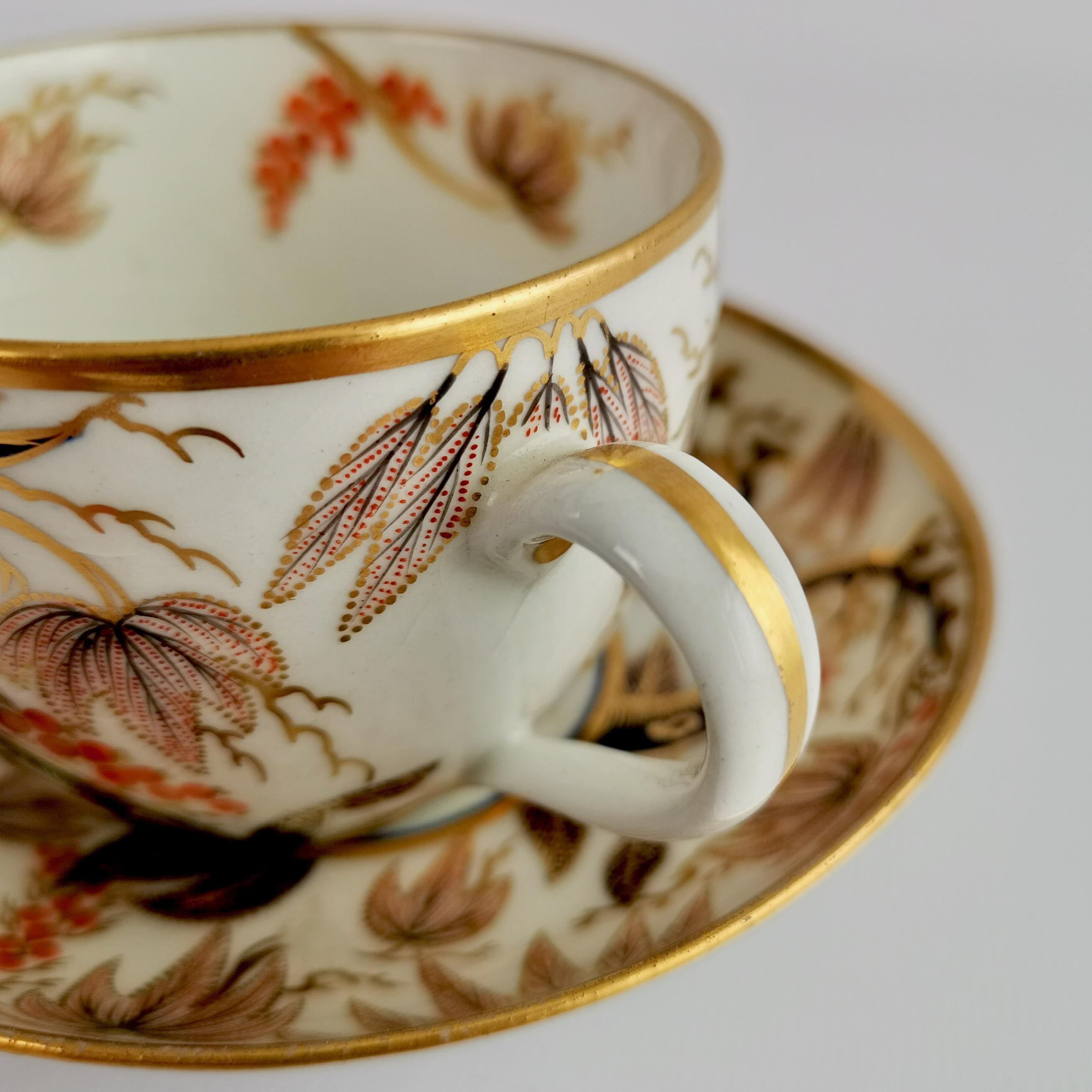 New Hall Porcelain Teacup Trio, Imari Vine Pattern, Regency, ca 1810 7