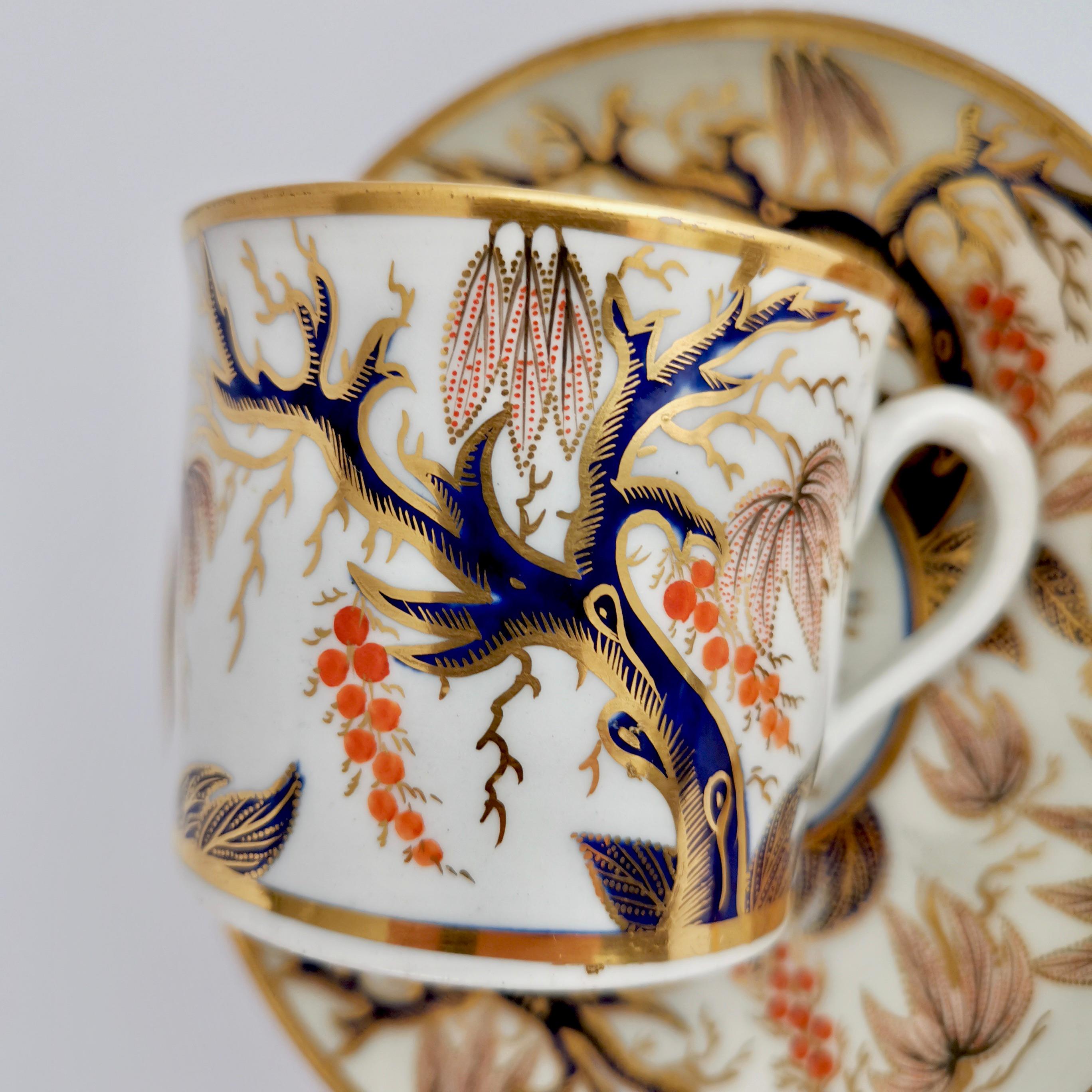 New Hall Porcelain Teacup Trio, Imari Vine Pattern, Regency, ca 1810 1