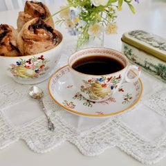 New Hall Porcelain Teacup, Yellow Shell Pattern 1045, ca 1810