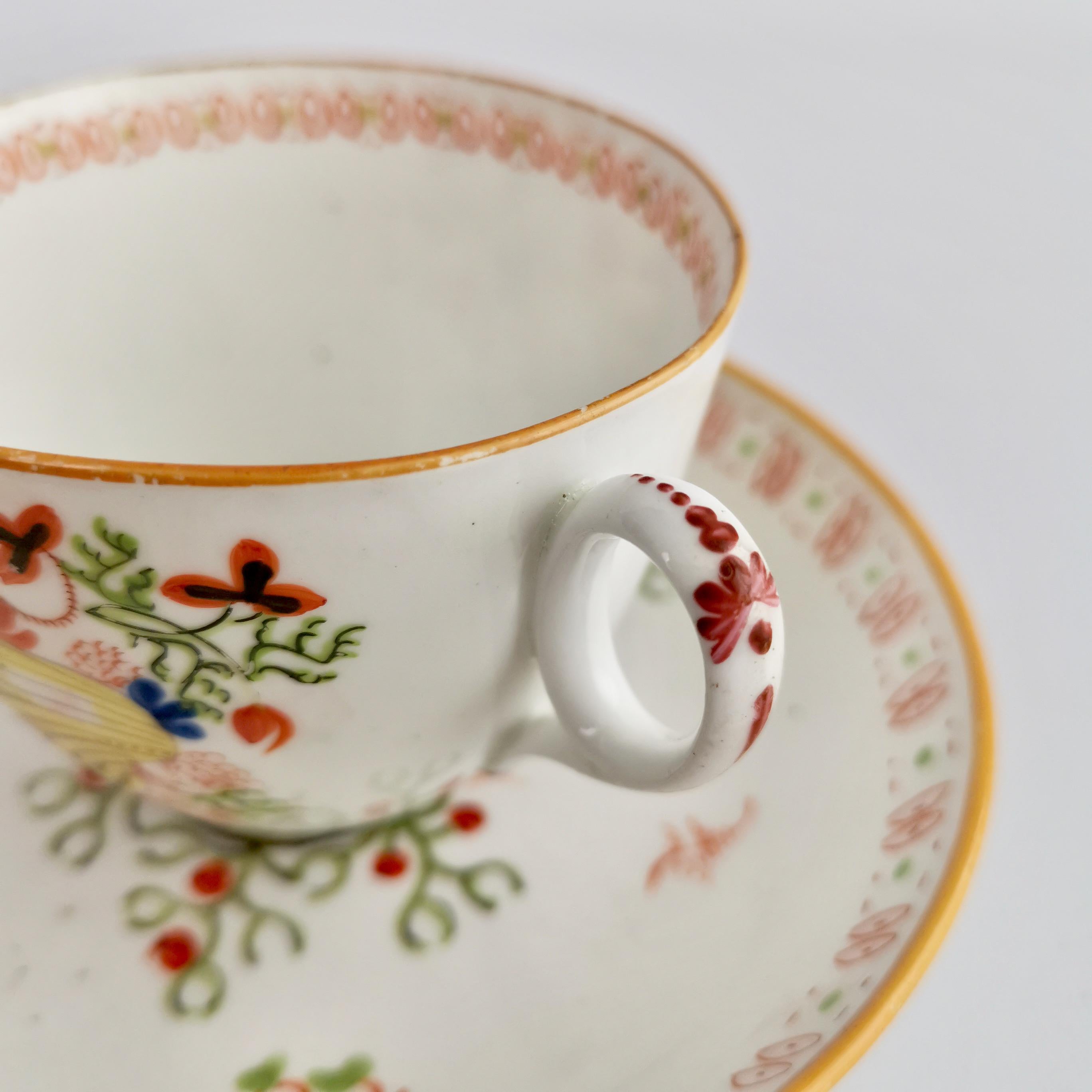 English New Hall Porcelain Teacup, Yellow Shell Pattern 1045, ca 1810