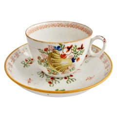 New Hall Porcelain Teacup, Yellow Shell Pattern 1045, ca 1810