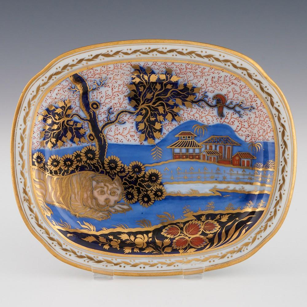 New Hall Porcelain Tiger & Landscape Pattern 1214 Tea Set c1820 In Good Condition In Tunbridge Wells, GB