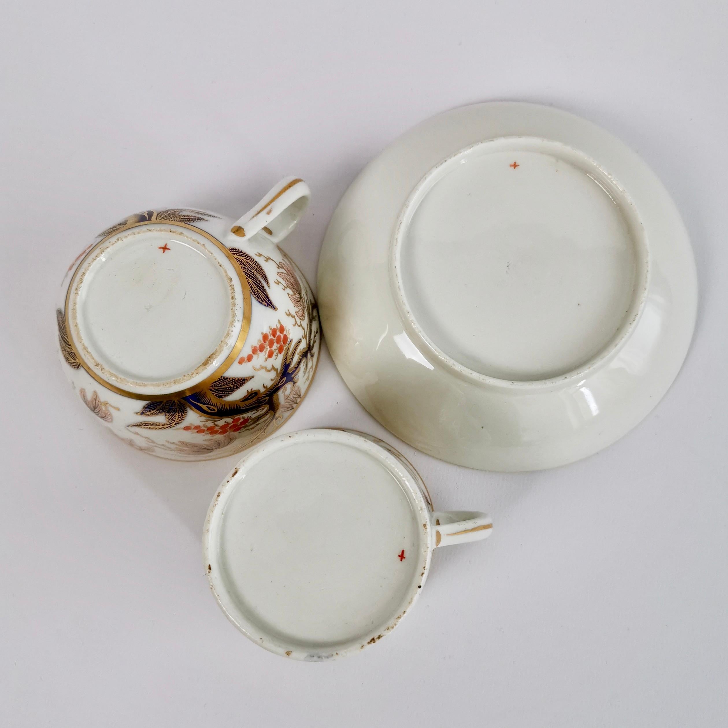 New Hall Porcelain True Trio, Imari Vine Patt, 446, Regency, circa 1810 8