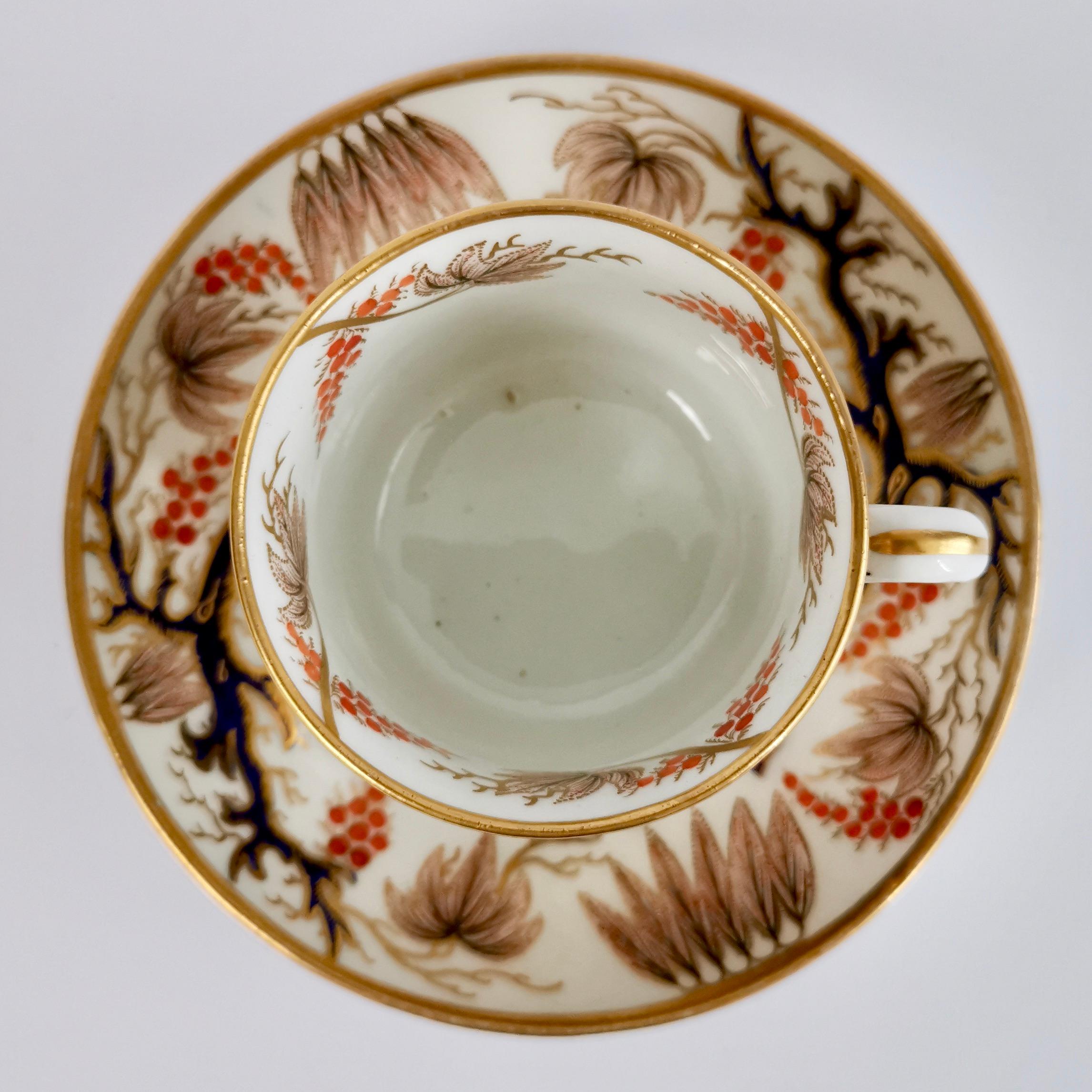 Early 19th Century New Hall Porcelain True Trio, Imari Vine Patt, 446, Regency, circa 1810