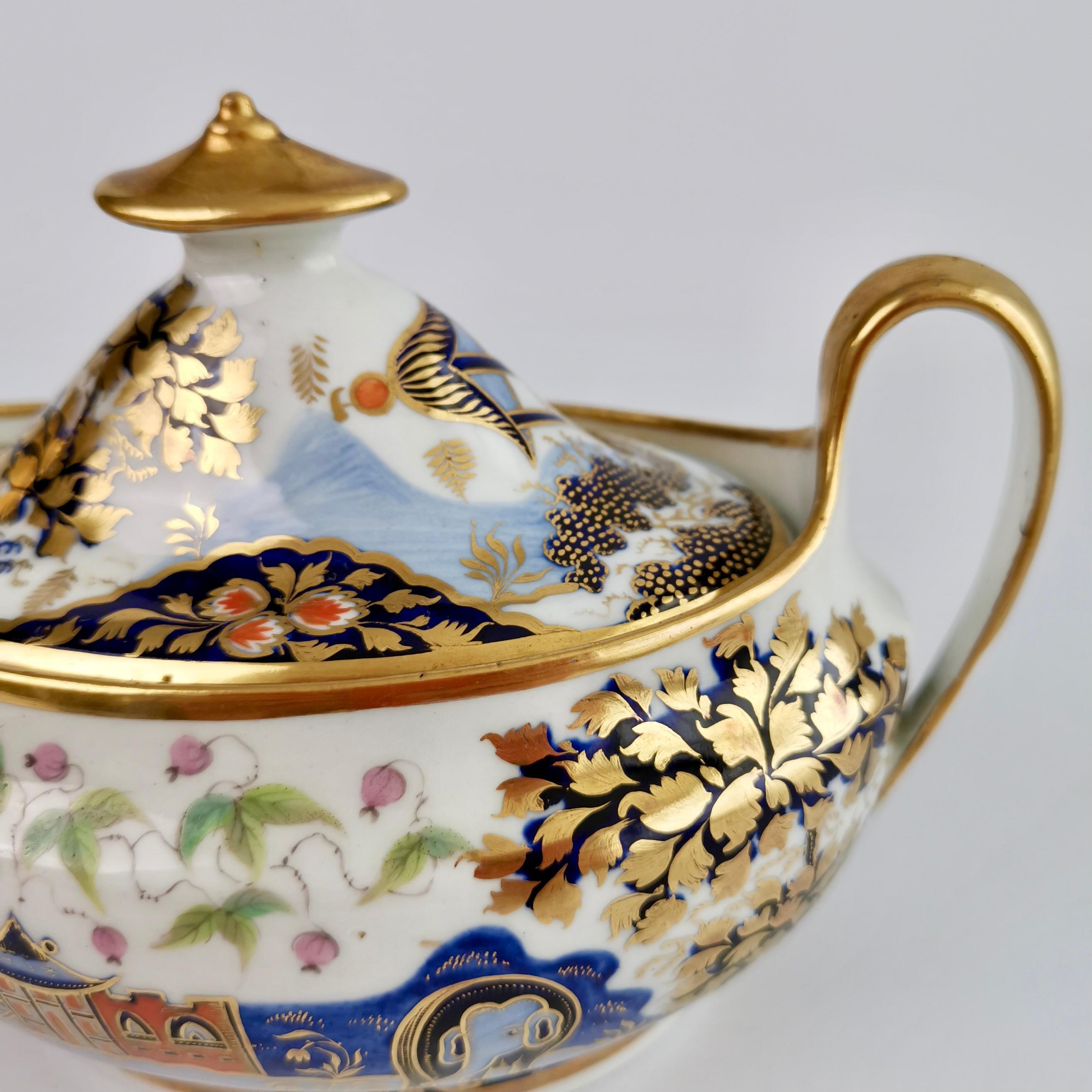 New Hall Tea Service for Six, Elephant Pattern 876, Regency ca 1810 For Sale 7