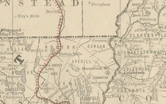 New Hampshire Antique Railroad Map c.1888 – Granite State Counties & Cities