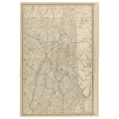 New Hampshire Antike Eisenbahnkarte c.1888 - Granite State Counties & Cities