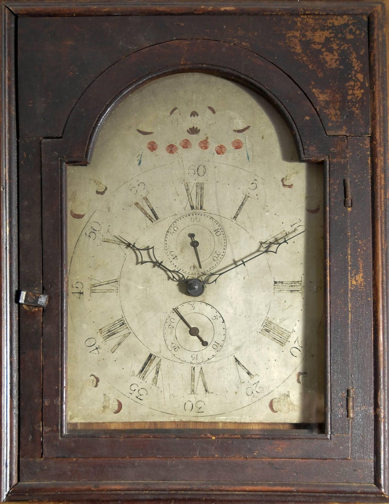 New Hampshire Architectural Faux Front Tall Case Clock For Sale at 1stdibs