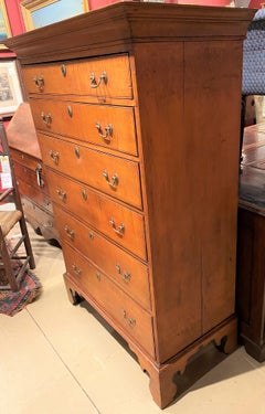 New Hampshire Tiger Maple Six Drawer Tall Chest circa 1780