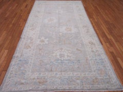 New Hand Knotted Gallery Size Wool Gray Oushak Runner Rug