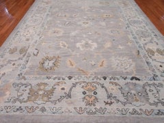 New Hand-Knotted Turkish Oushak Rug