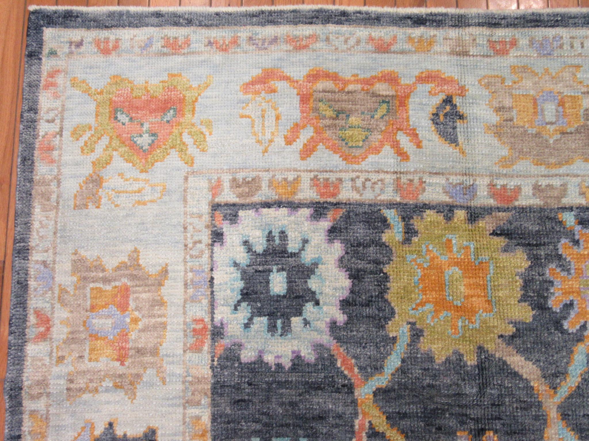 Wool New Hand Knotted Turkish Oushak Rug