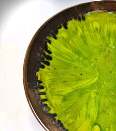 New Hand Made and Unique Ceramic Plate Green Color