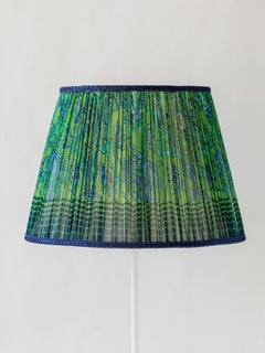 New Handcrafted Lampshade from Vintage Silk Sari, Green and Blue, only 2