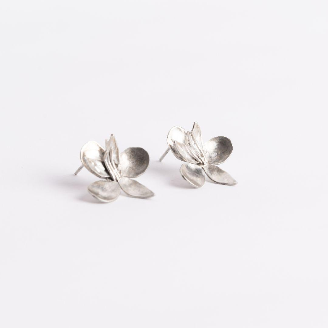 Pendientes Flor Amancay Dolores Ortega de plata de ley en venta 2
