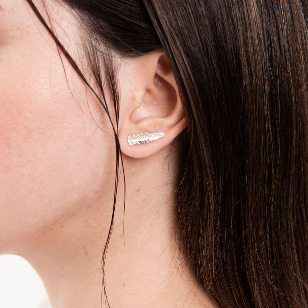 Women's or Men's New Handcrafted Sterling Silver Lupinus Flower Earrings – Inspired by Patagonia For Sale
