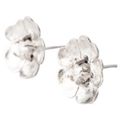Neue Handcrafted Silber Rosa Mosqueta Blume Ohrringe - Inspiriert von Patagonien