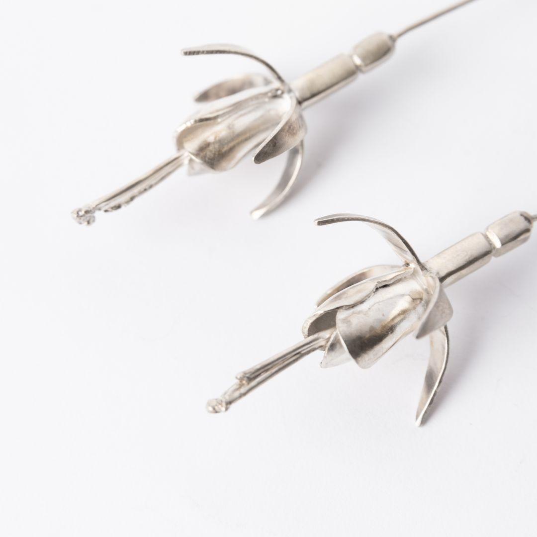 Pendientes Flor de Aljaba Dolores Ortega de plata de ley en venta 1