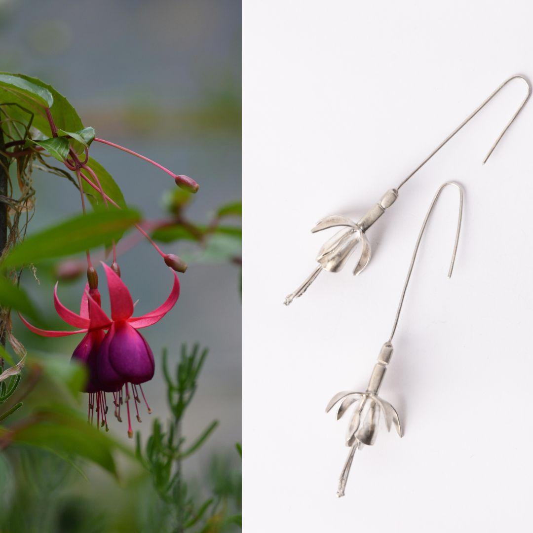 Pendientes Flor de Aljaba Dolores Ortega de plata de ley en venta 4