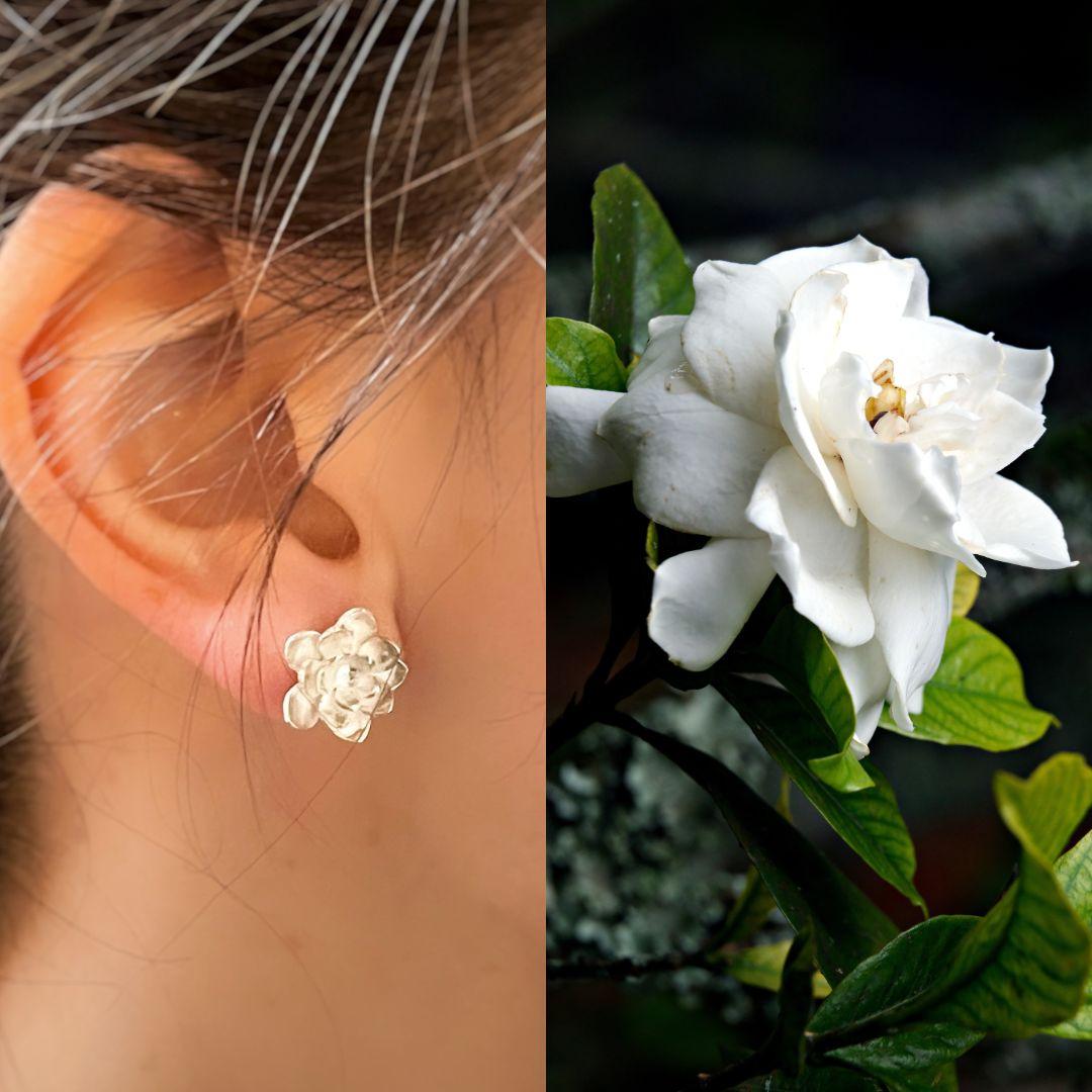 Pendientes Dolores Ortega Gardenia de plata de ley en Nuevo estado para la venta en Pigüé, AR
