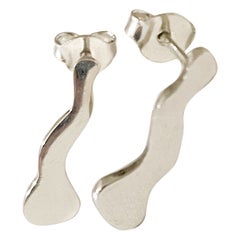 New Handcrafted Sterling Silver Irregular Mini Earrings – Unique Artisan Design