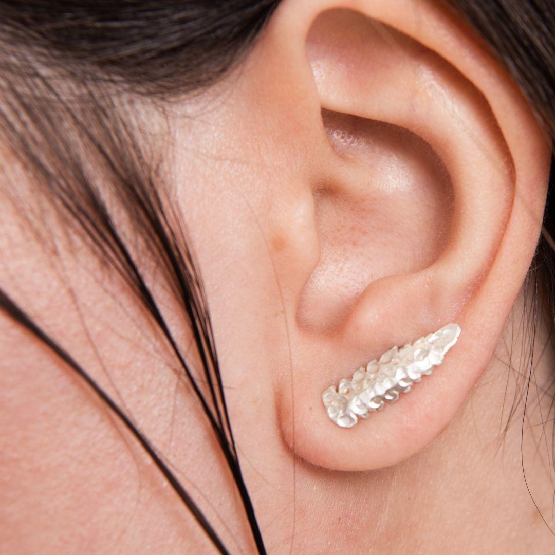 New Handcrafted Sterling Silver Lupinus Flower Earrings – Inspired by Patagonia For Sale 2