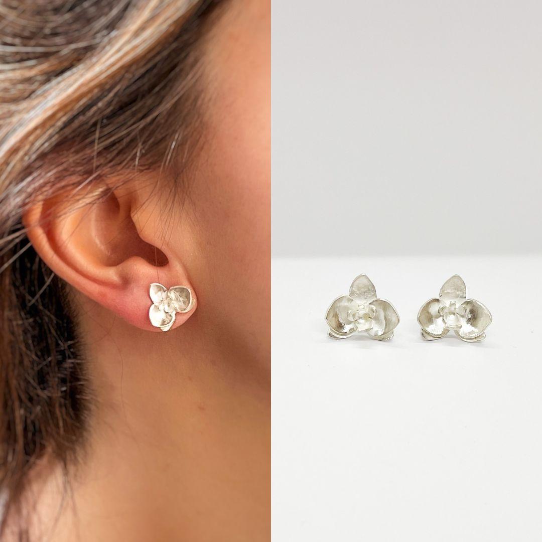 Dolores Ortega Orchideen-Ohrringe aus Sterlingsilber im Angebot 2
