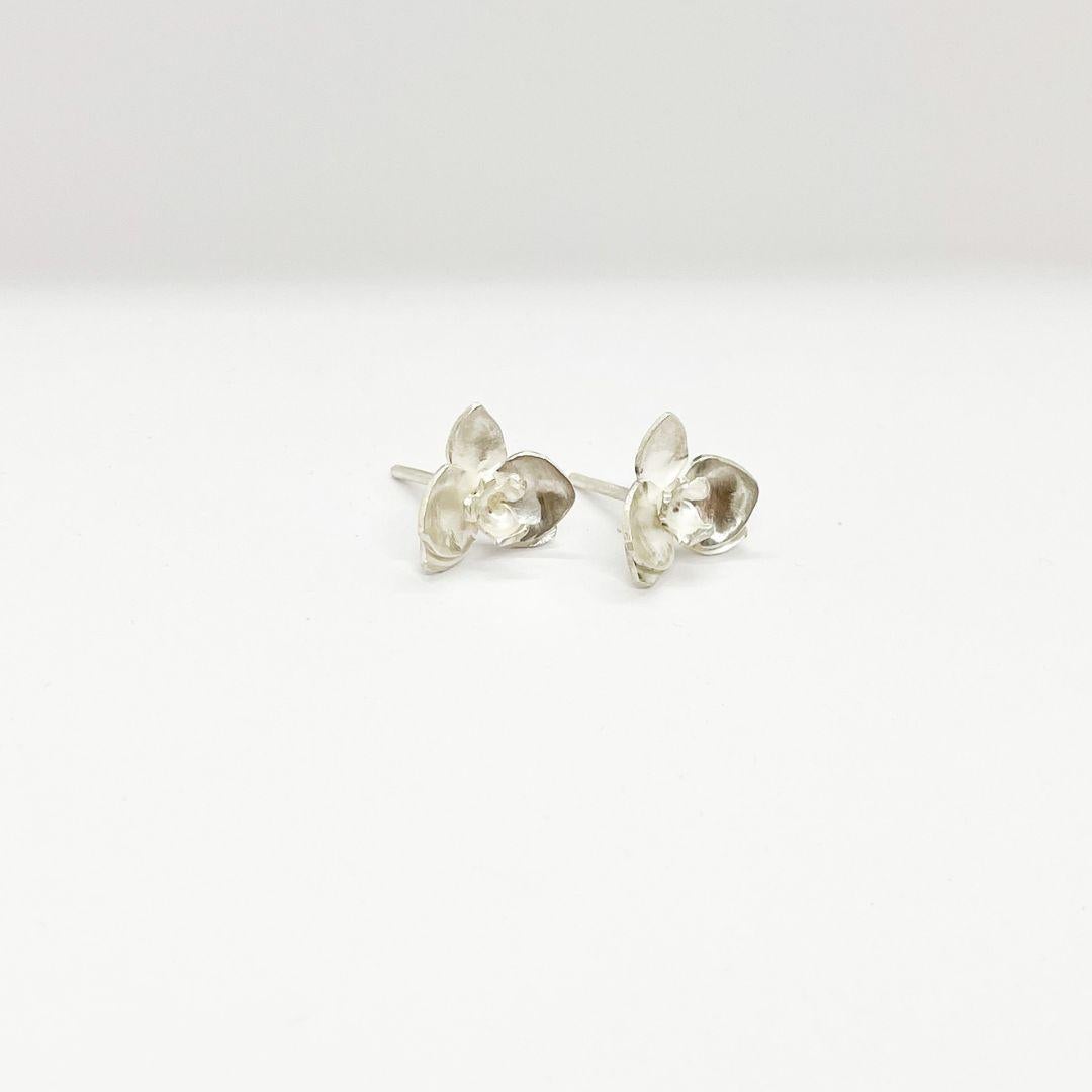 Dolores Ortega Orchideen-Ohrringe aus Sterlingsilber im Angebot 3