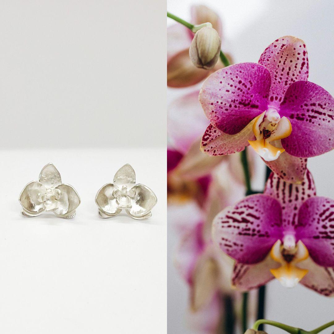 Dolores Ortega Orchideen-Ohrringe aus Sterlingsilber im Angebot 4