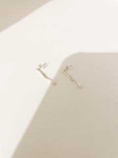 New Handcrafted Sterling Silver Twisted Stick Earrings – Small Delicate Design